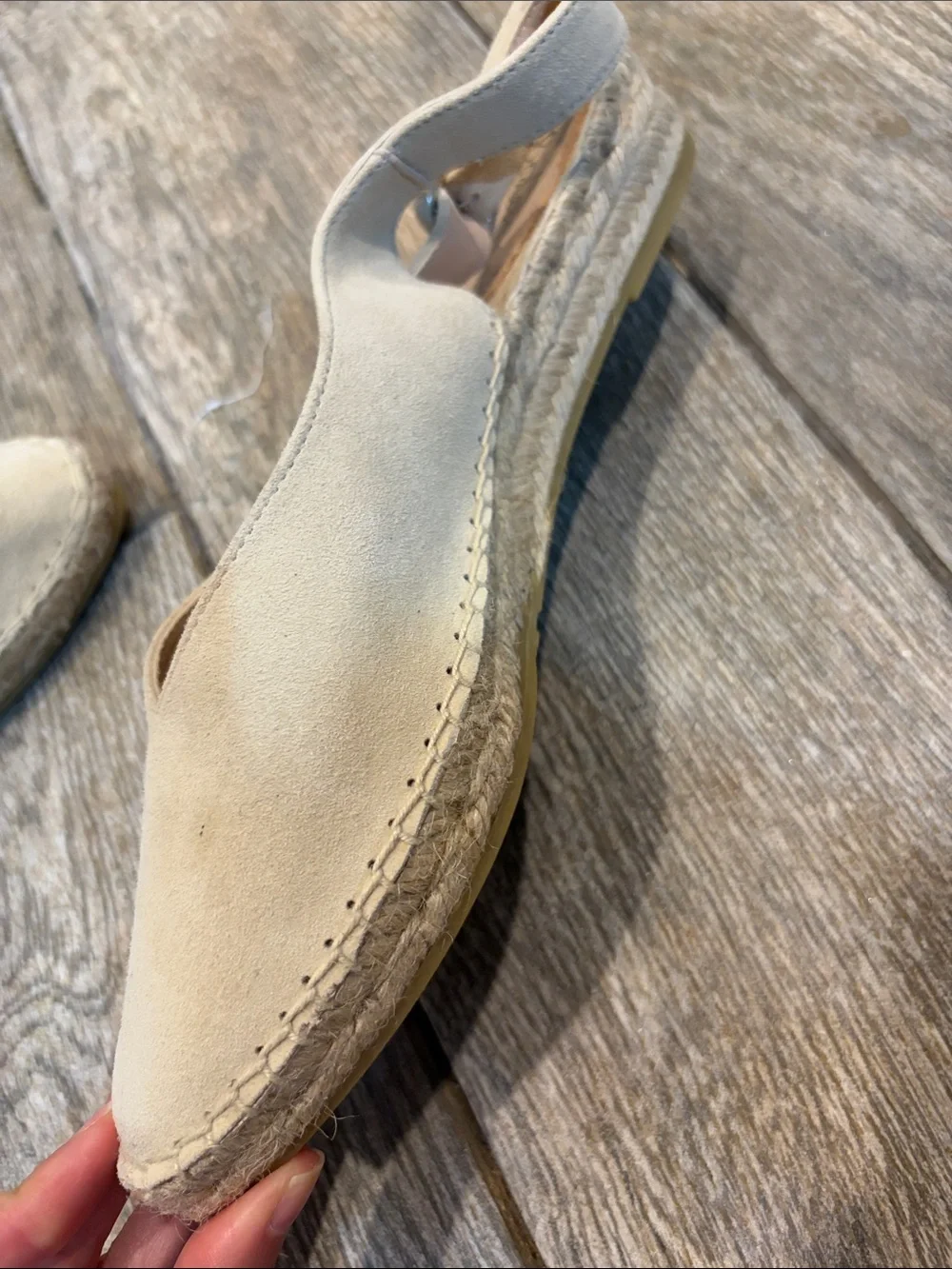 Boden Women’s Cream Espadrille Slingback Flats size 39 US 8